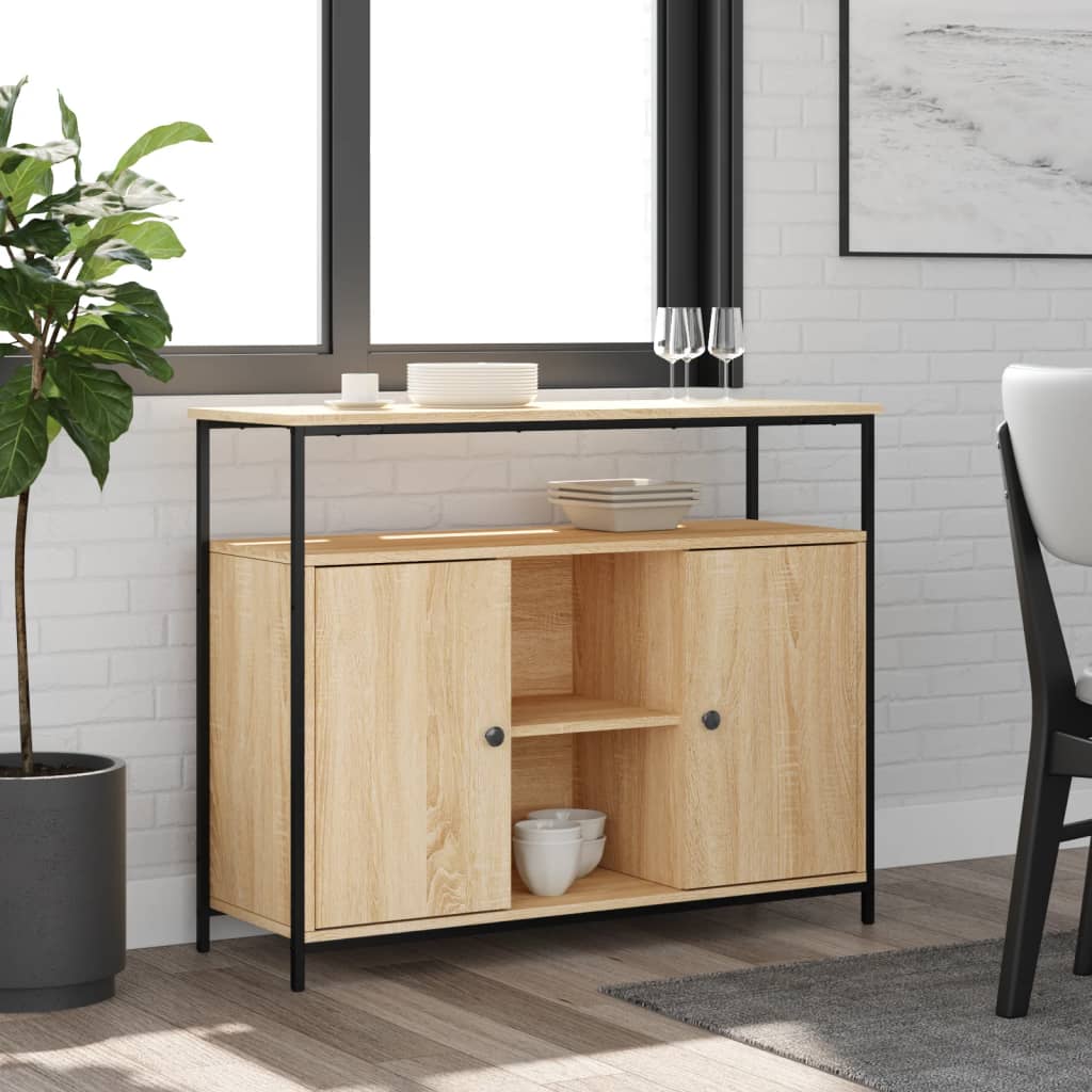 Skjenk sonoma eik 100x35x80 cm konstruert tre
