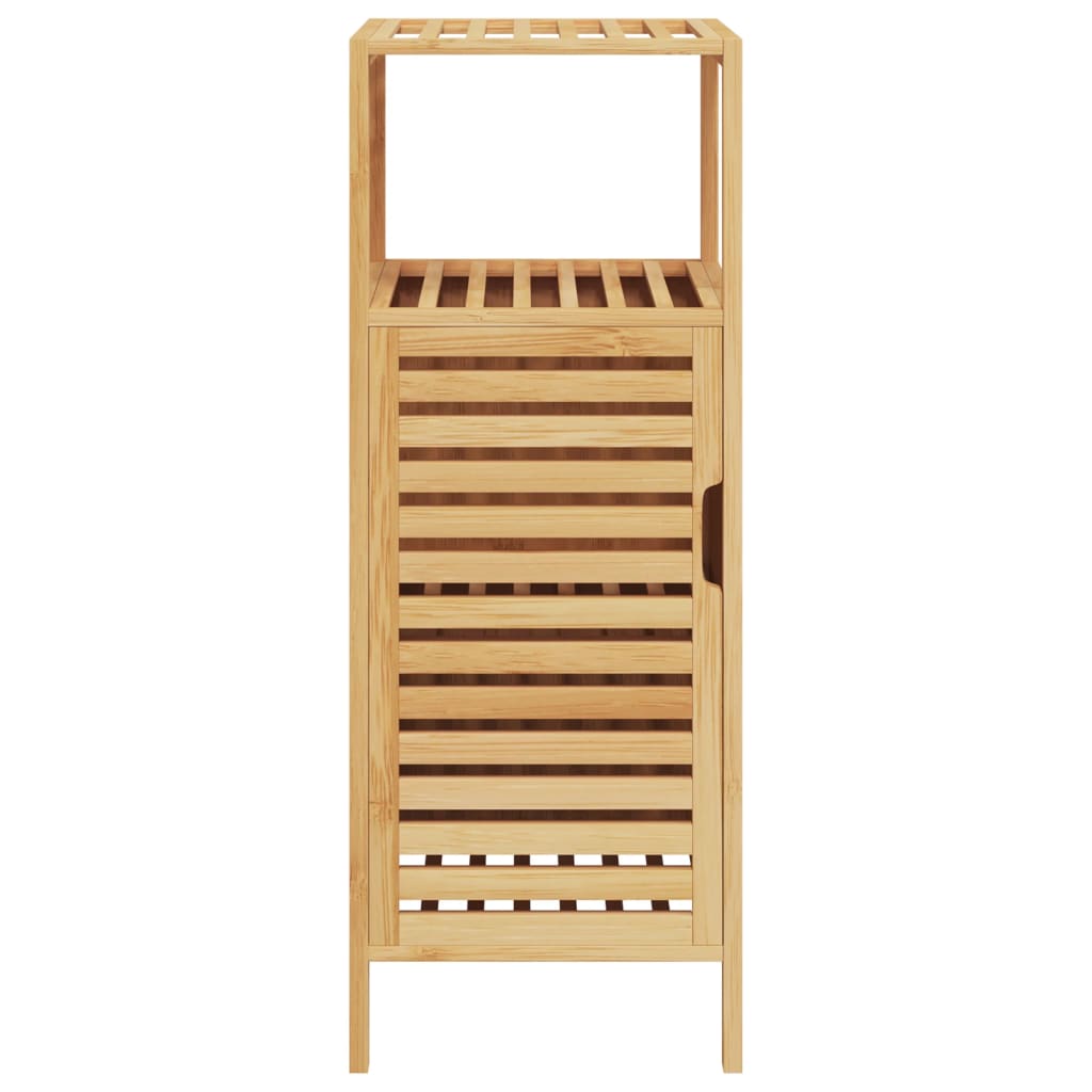 Baderomsskap med hylle 36x33x87 cm bambus