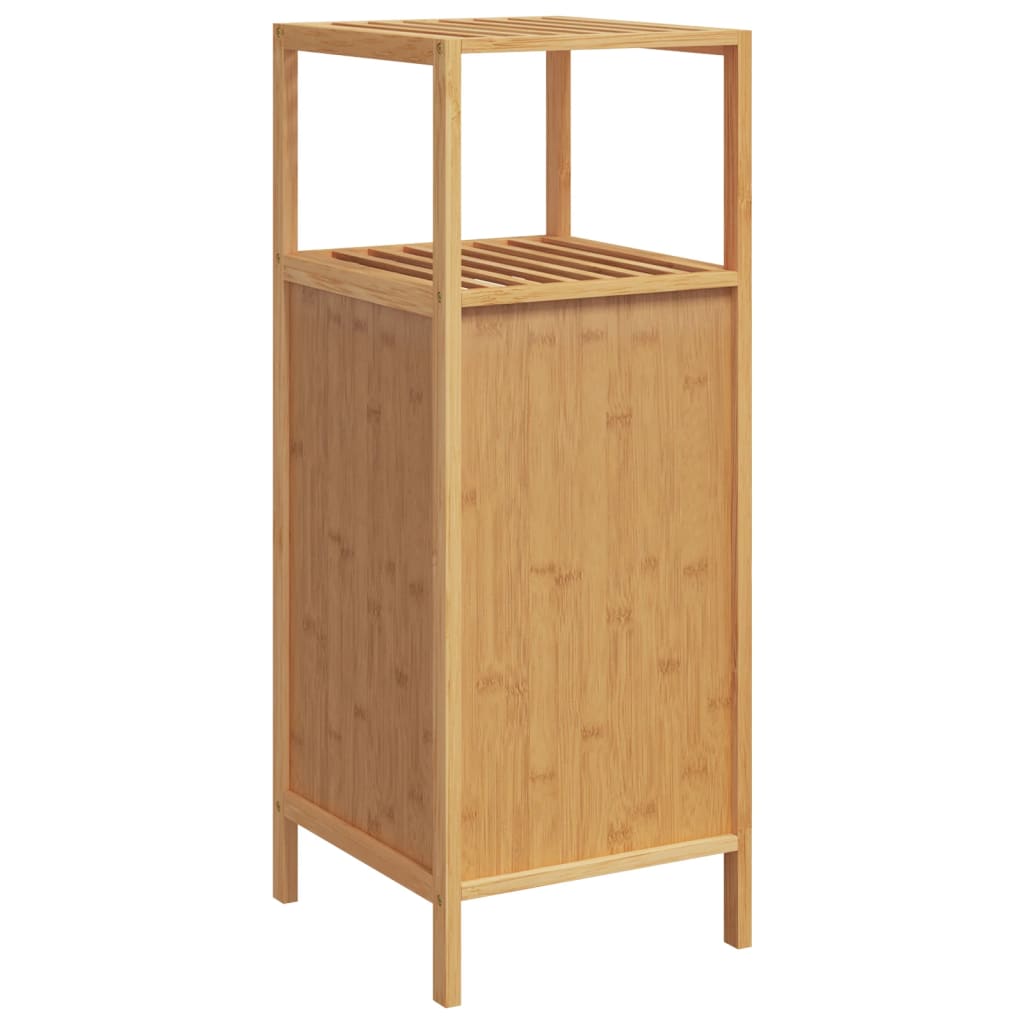 Baderomsskap med hylle 36x33x87 cm bambus