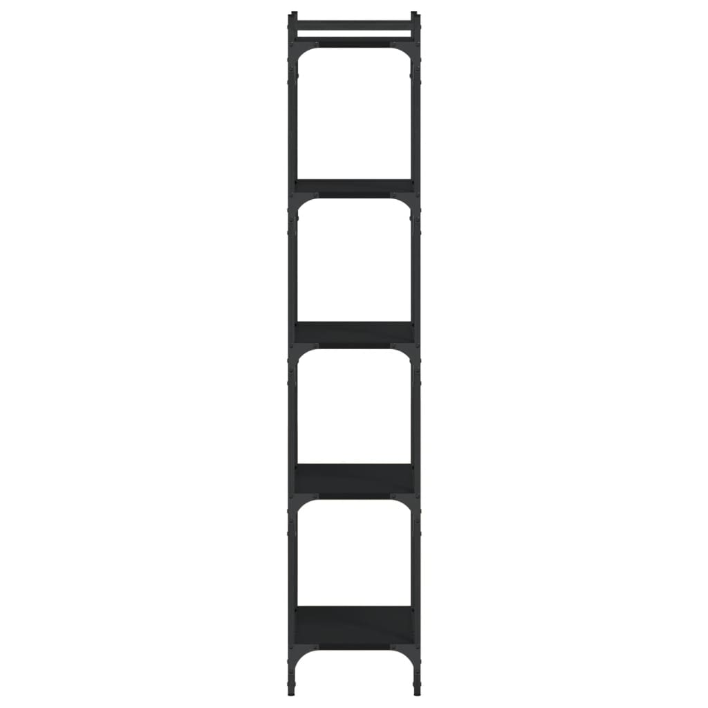 Bokhylle 5 etasjer svart 40x30x154 cm konstruert tre