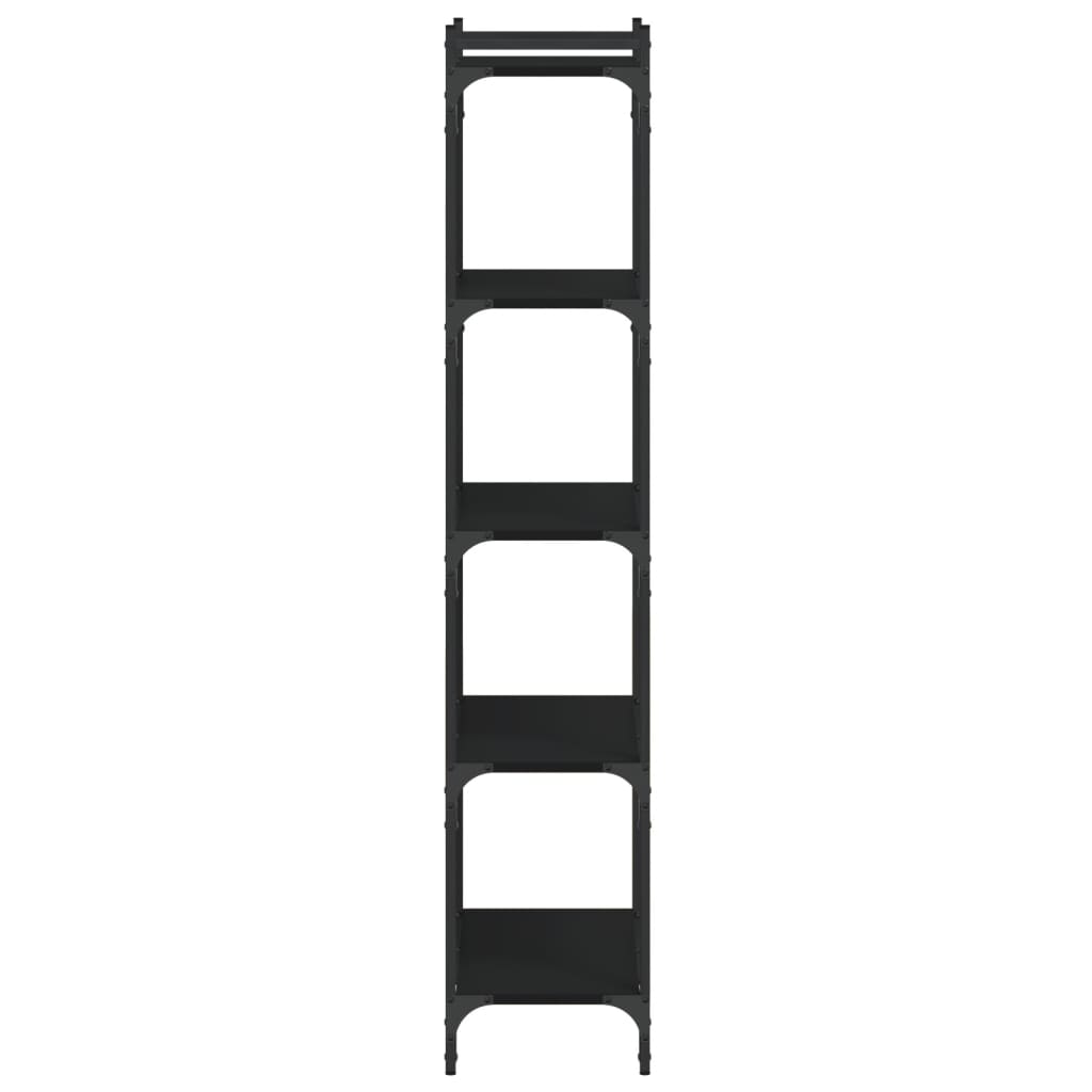 Bokhylle 5 etasjer svart 60x30x154 cm konstruert tre