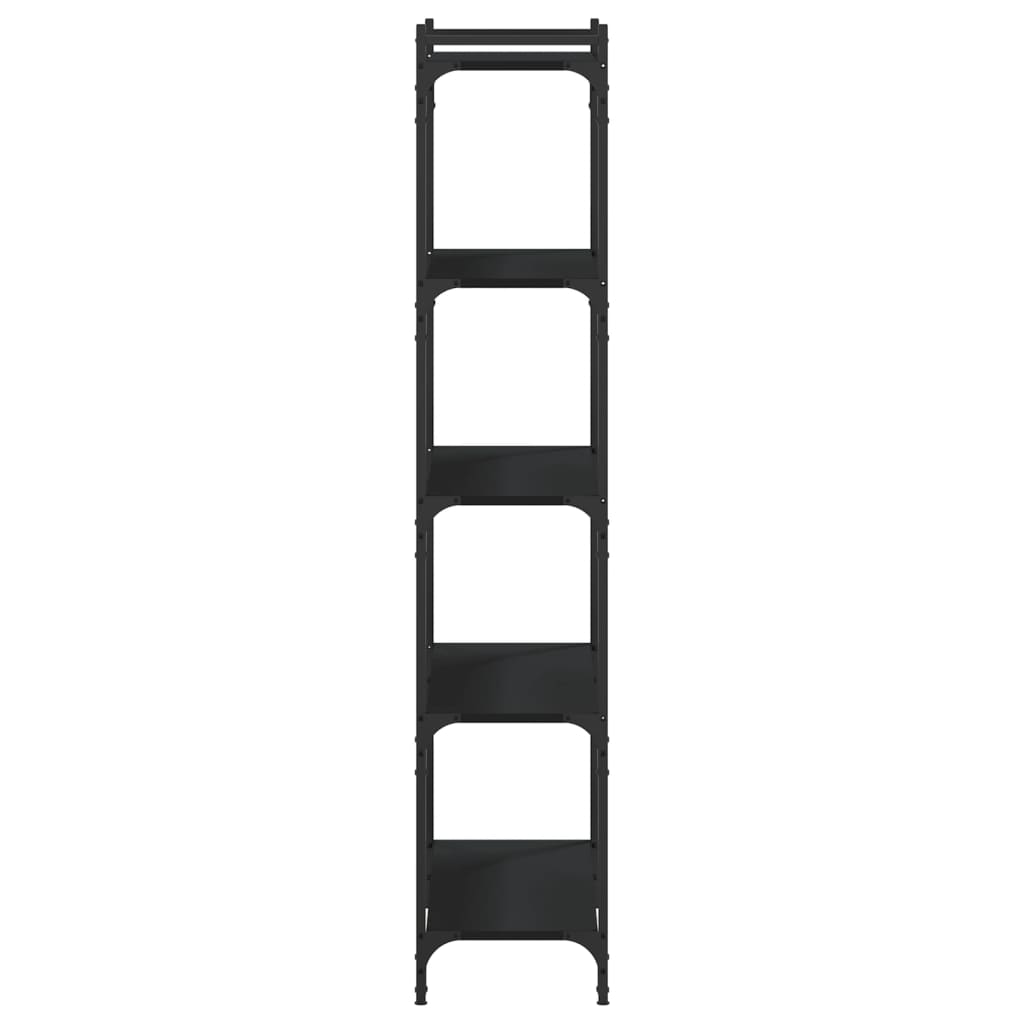 Bokhylle 5 etasjer svart 80x30x154 cm konstruert tre