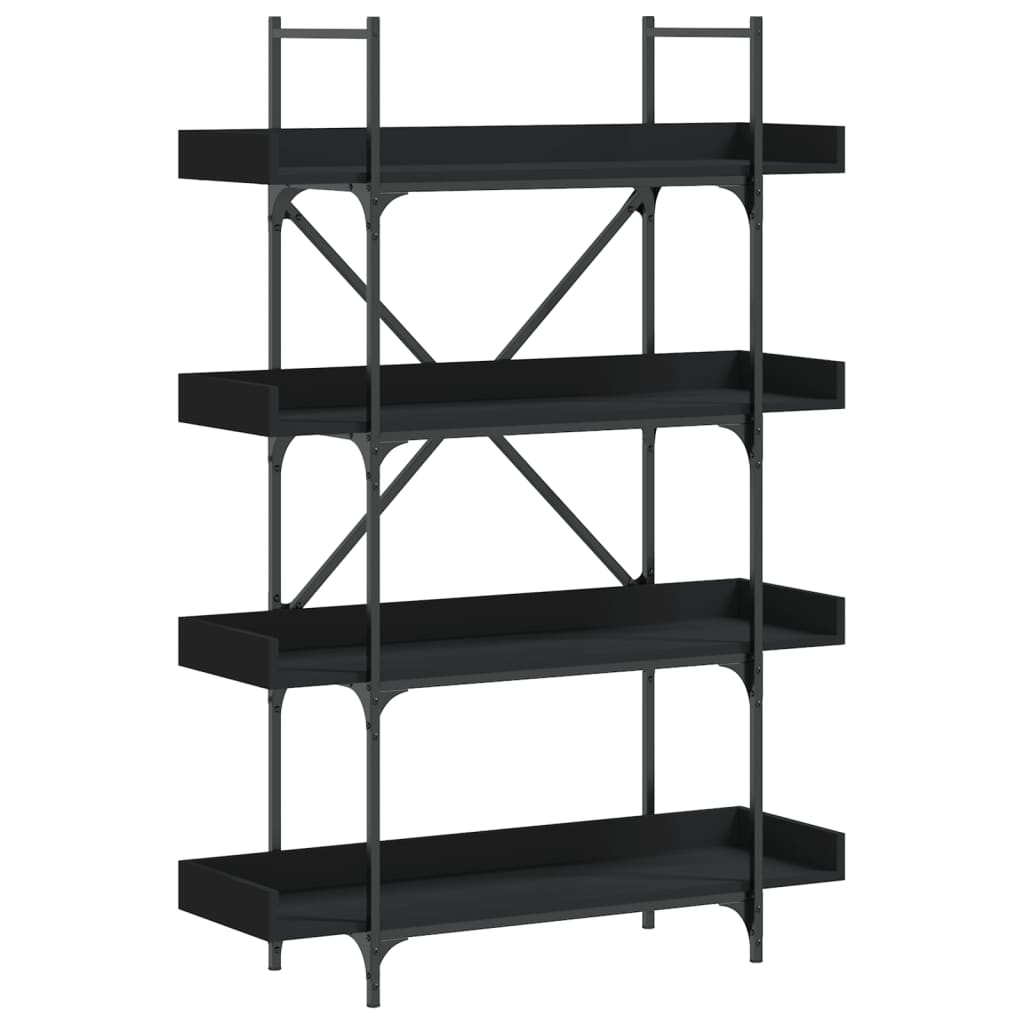Bokhylle 5 etasjer svart 100x33x145,5 cm konstruert tre