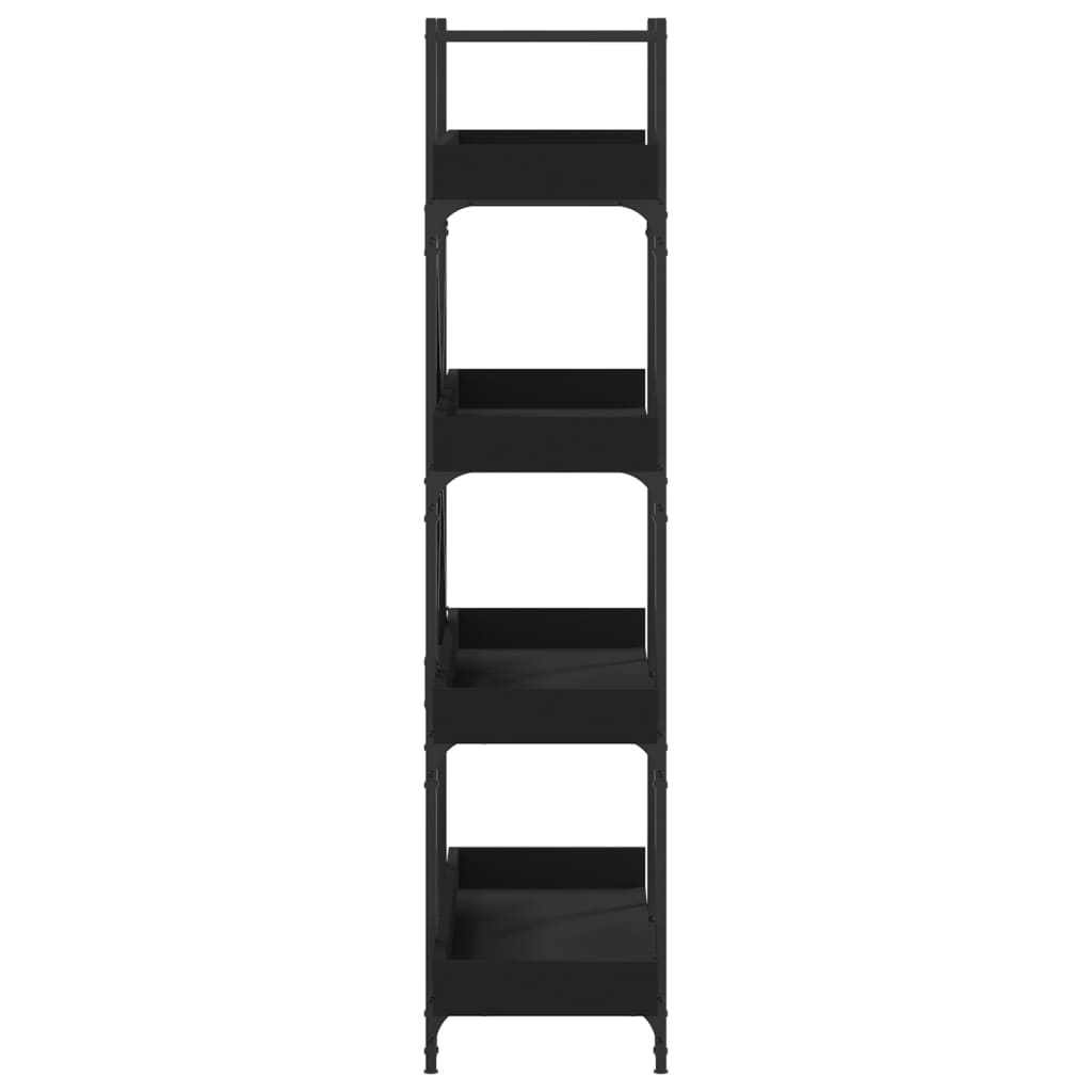 Bokhylle 5 etasjer svart 100x33x145,5 cm konstruert tre