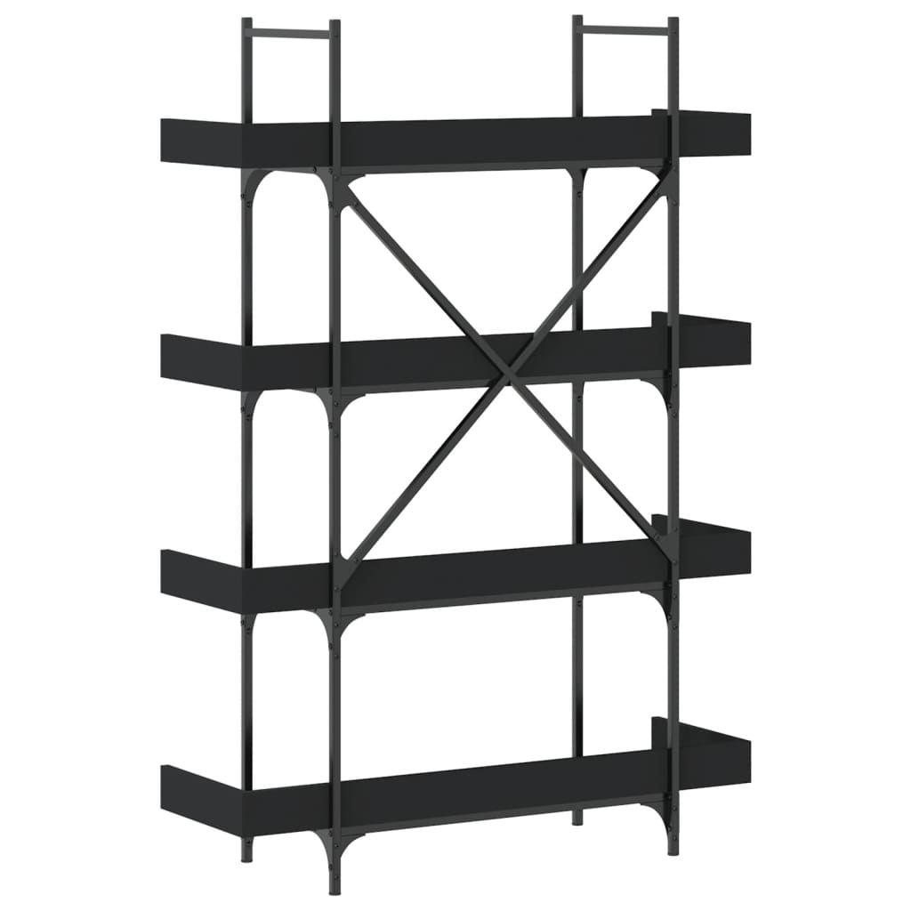 Bokhylle 5 etasjer svart 100x33x145,5 cm konstruert tre