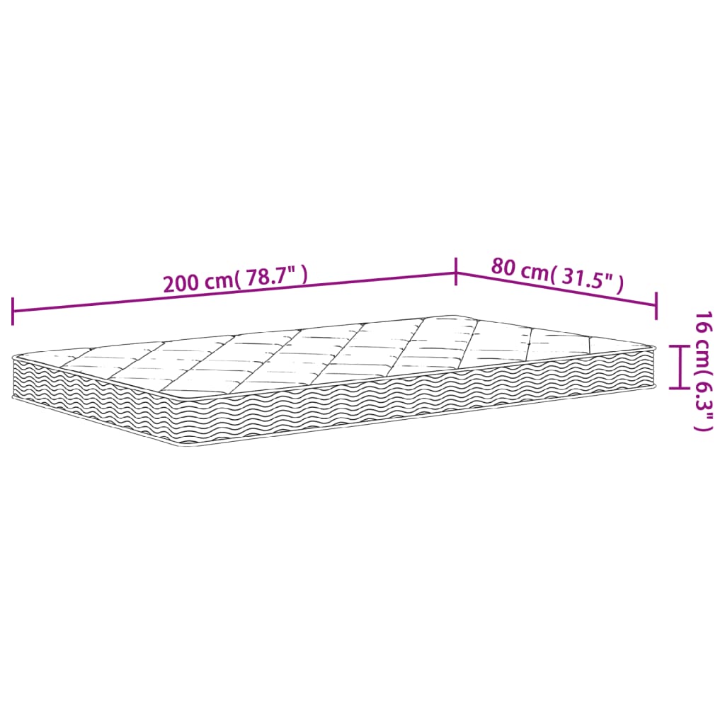 Skummadrass middels myk 80x200 cm