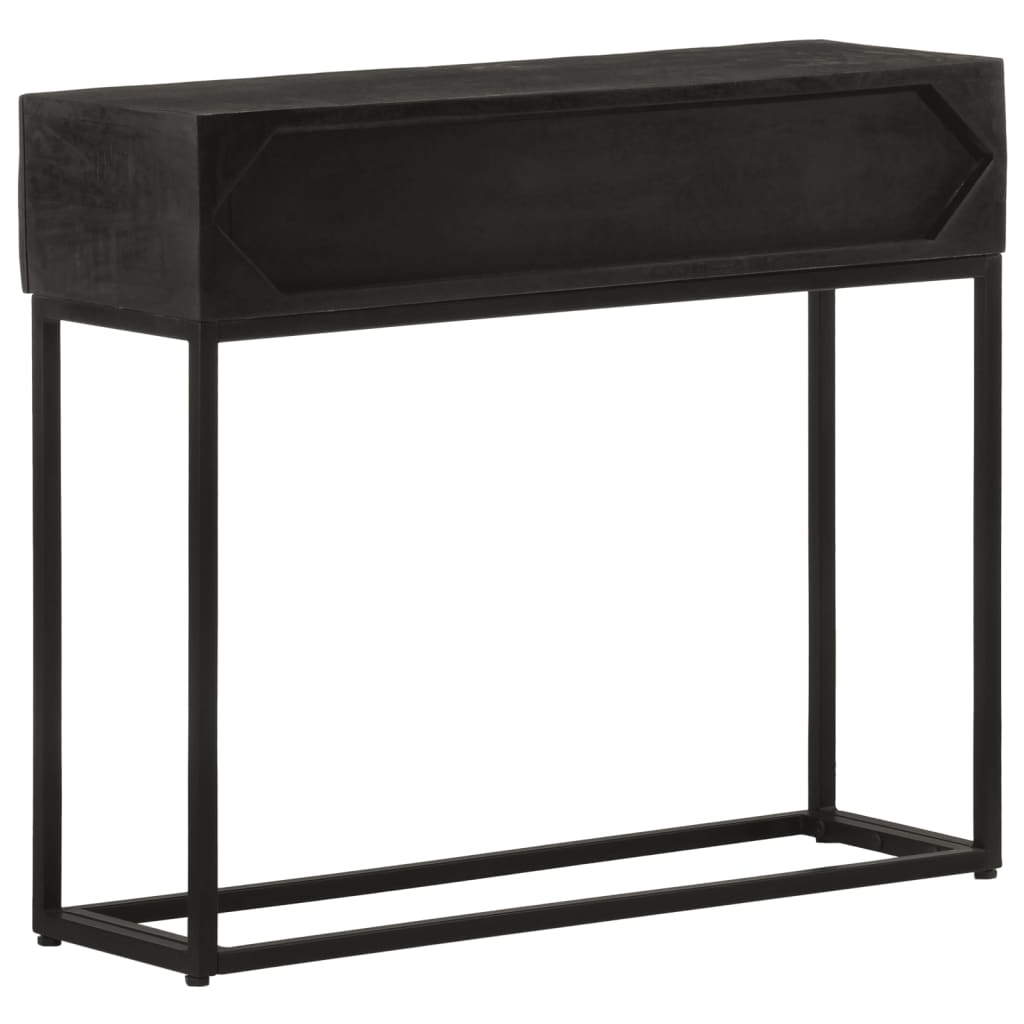 Konsollbord svart 90x30x76 cm heltre mango og jern