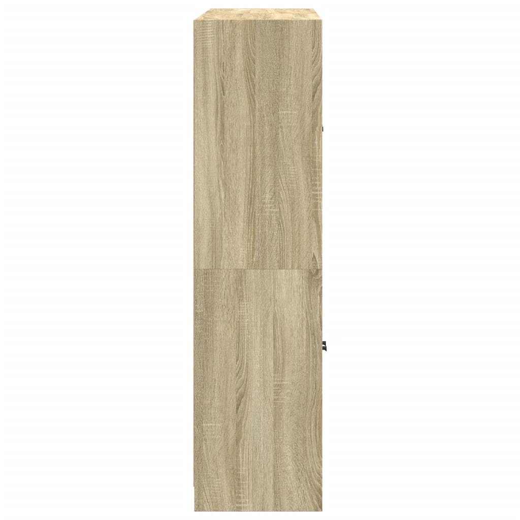 Bokhylle med dører sonoma eik 136x37x142 cm konstruert tre