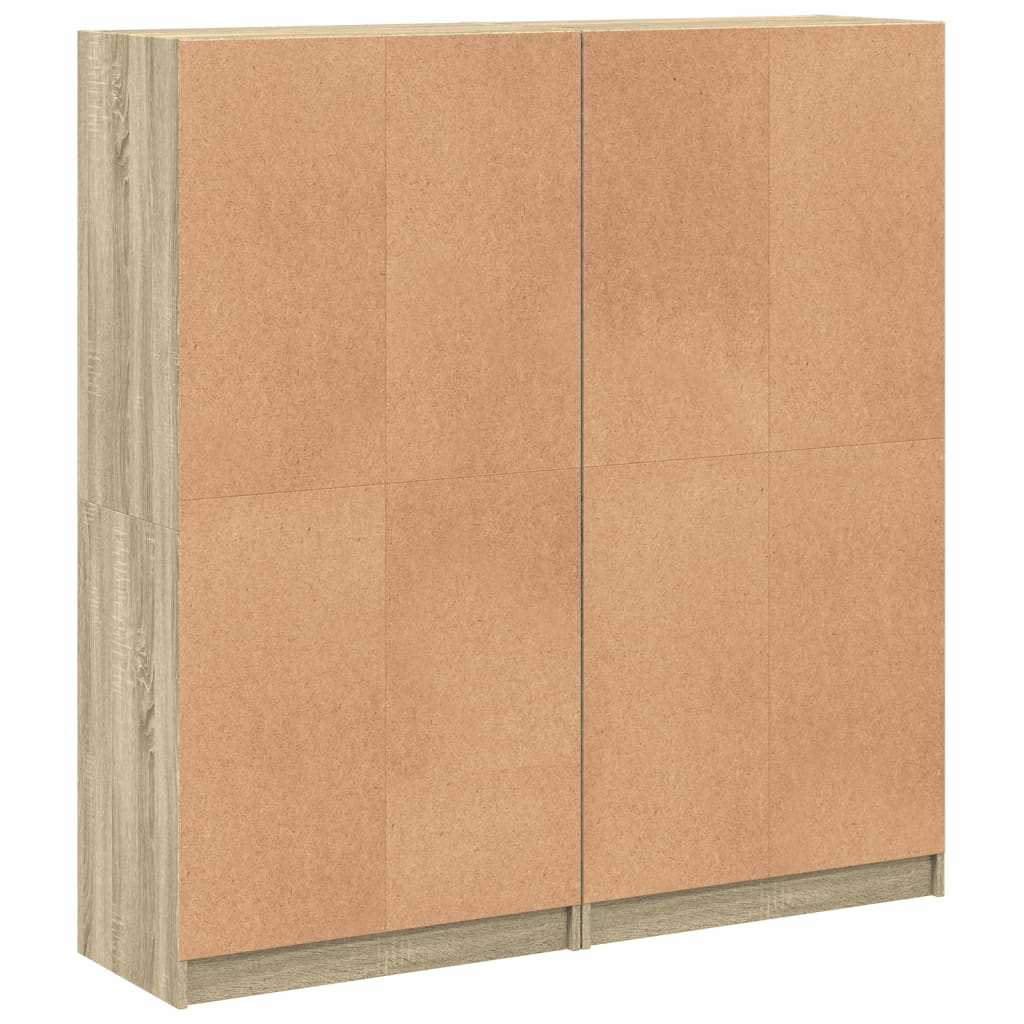 Bokhylle med dører sonoma eik 136x37x142 cm konstruert tre