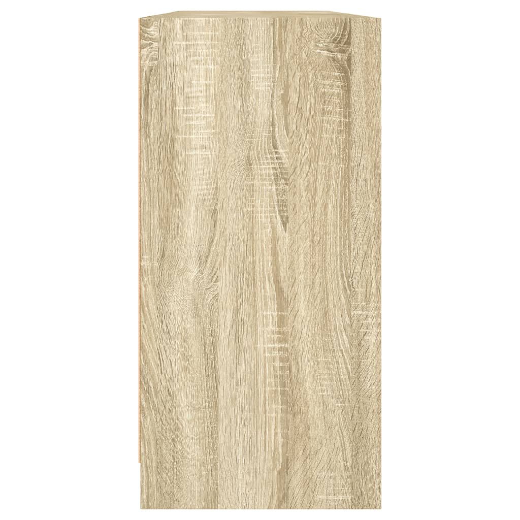 Bokhylle med dører sonoma eik 204x37x75 cm konstruert tre