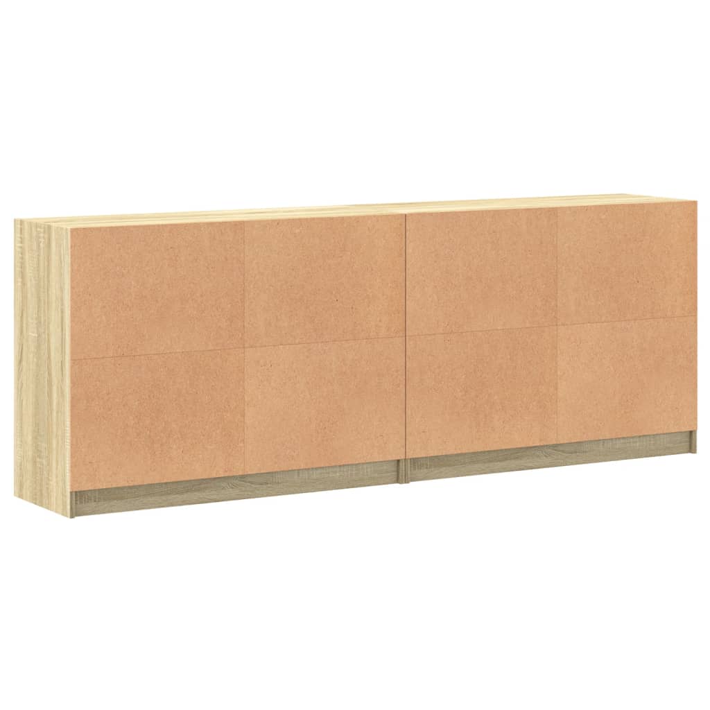 Bokhylle med dører sonoma eik 204x37x75 cm konstruert tre