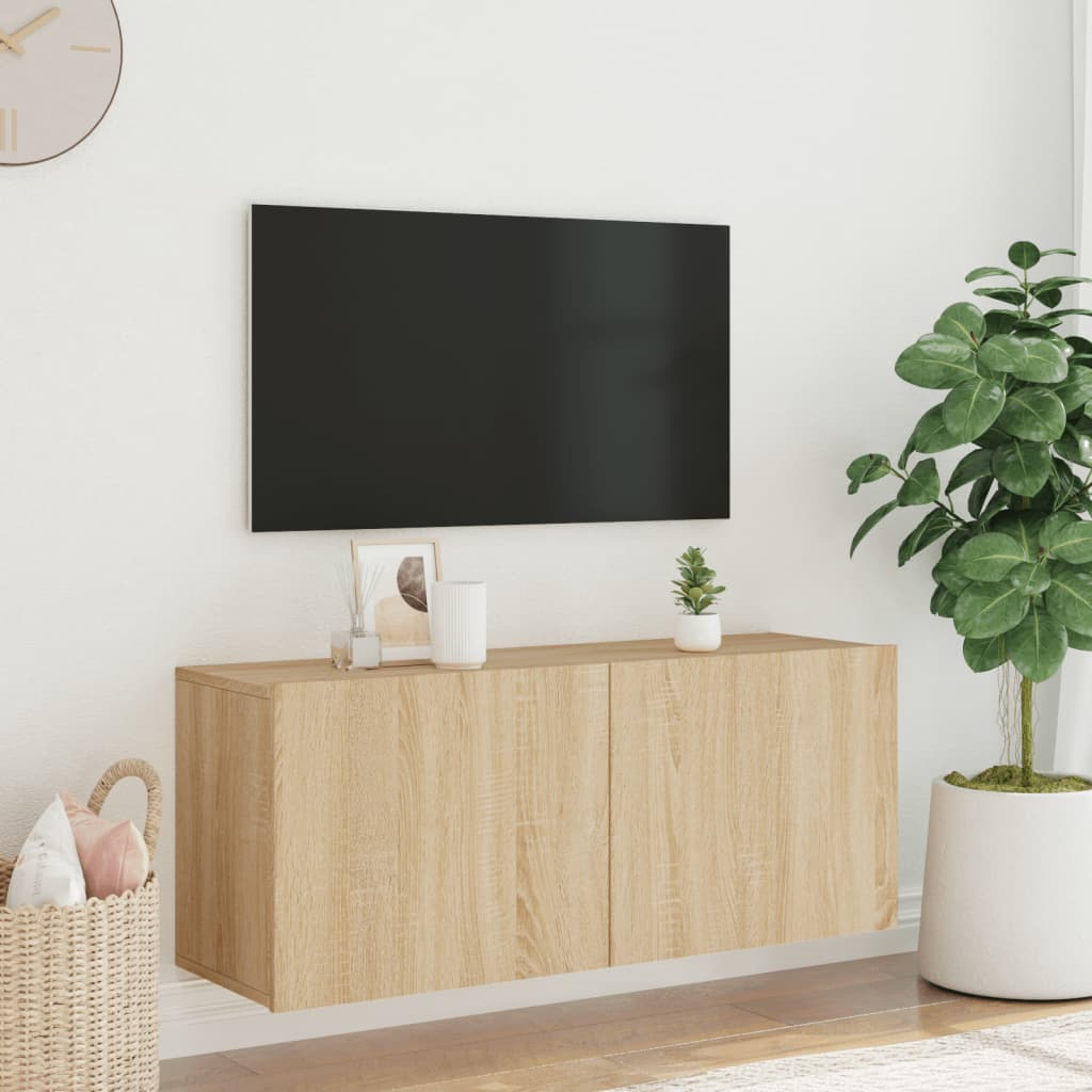 Veggmontert TV-benk sonoma eik 100x30x41 cm