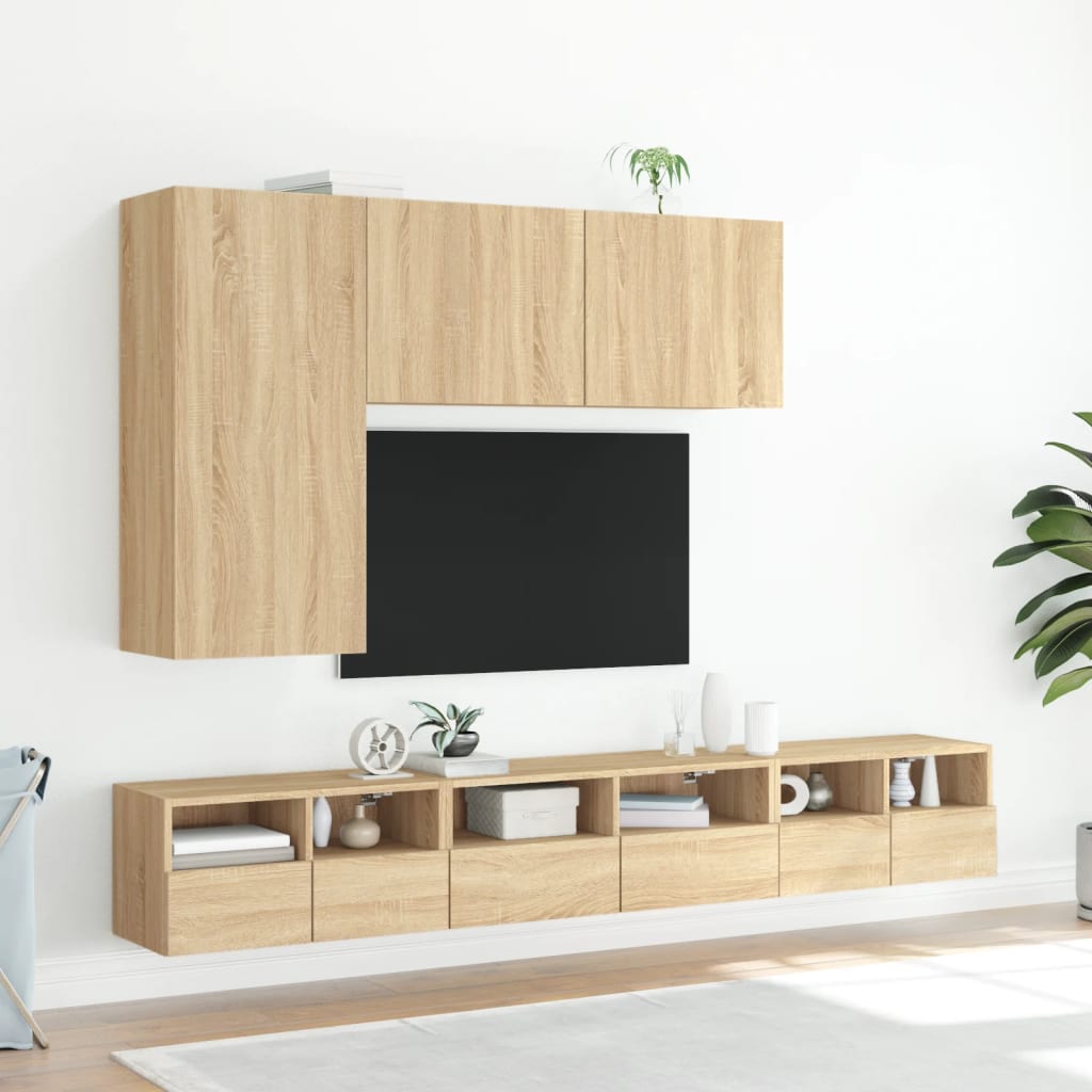 Veggmontert TV-benk sonoma eik 100x30x41 cm