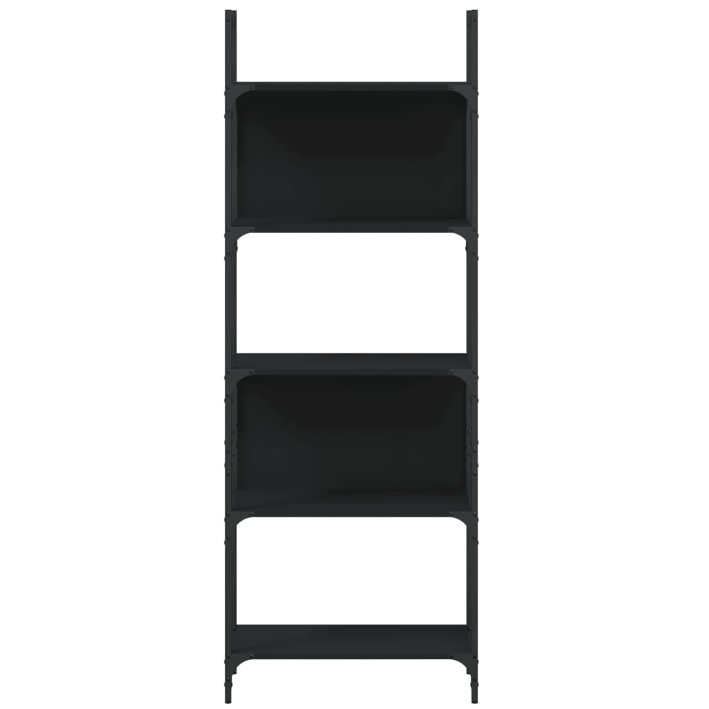 Bokhylle 5 etasjer svart 60,5x24x166,5 cm konstruert tre