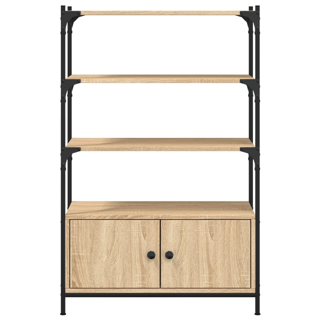 Bokhylle 3 etasjer sonoma eik 70x30x109,5 cm konstruert tre