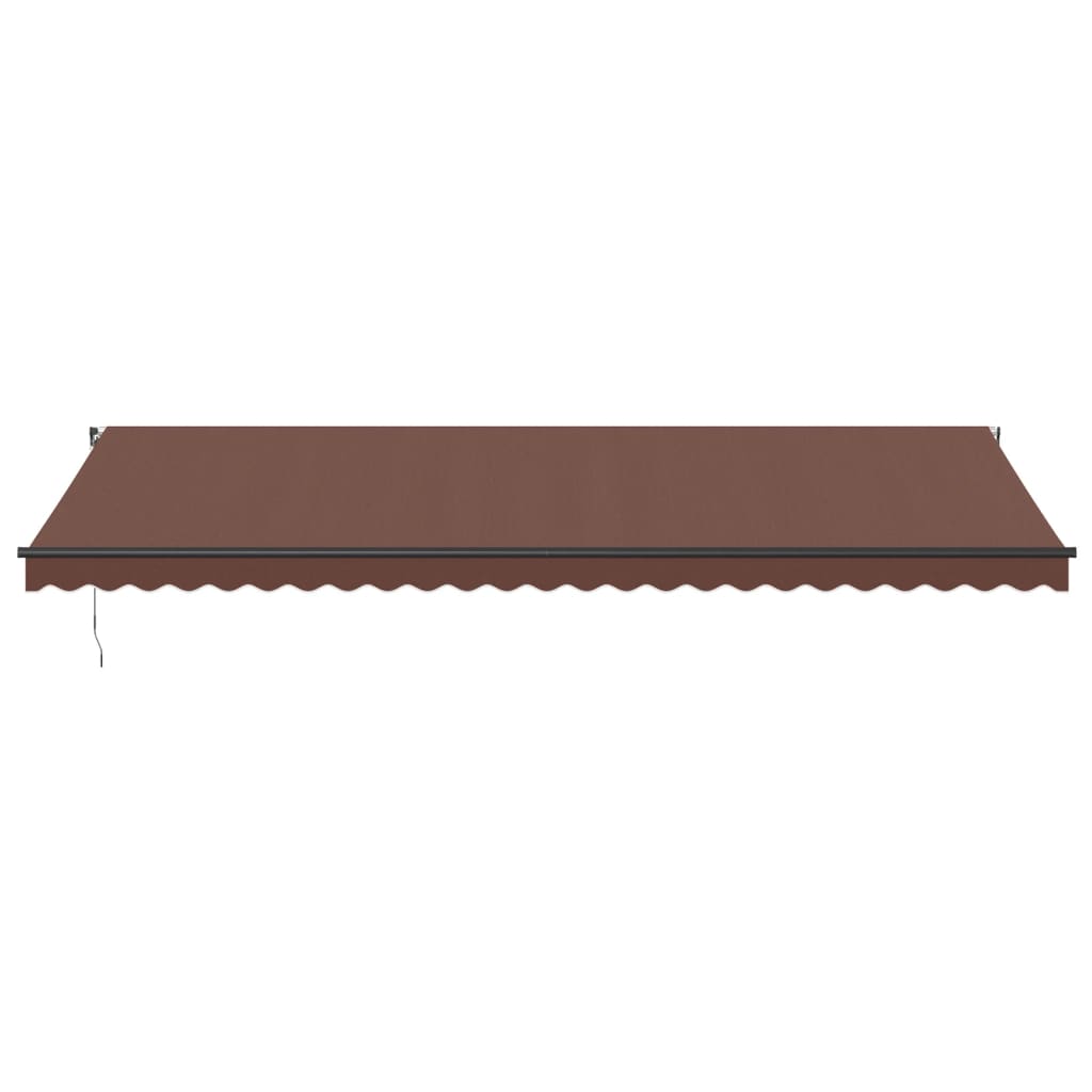 Manuell uttrekkbar markise med LED brun 600x350 cm