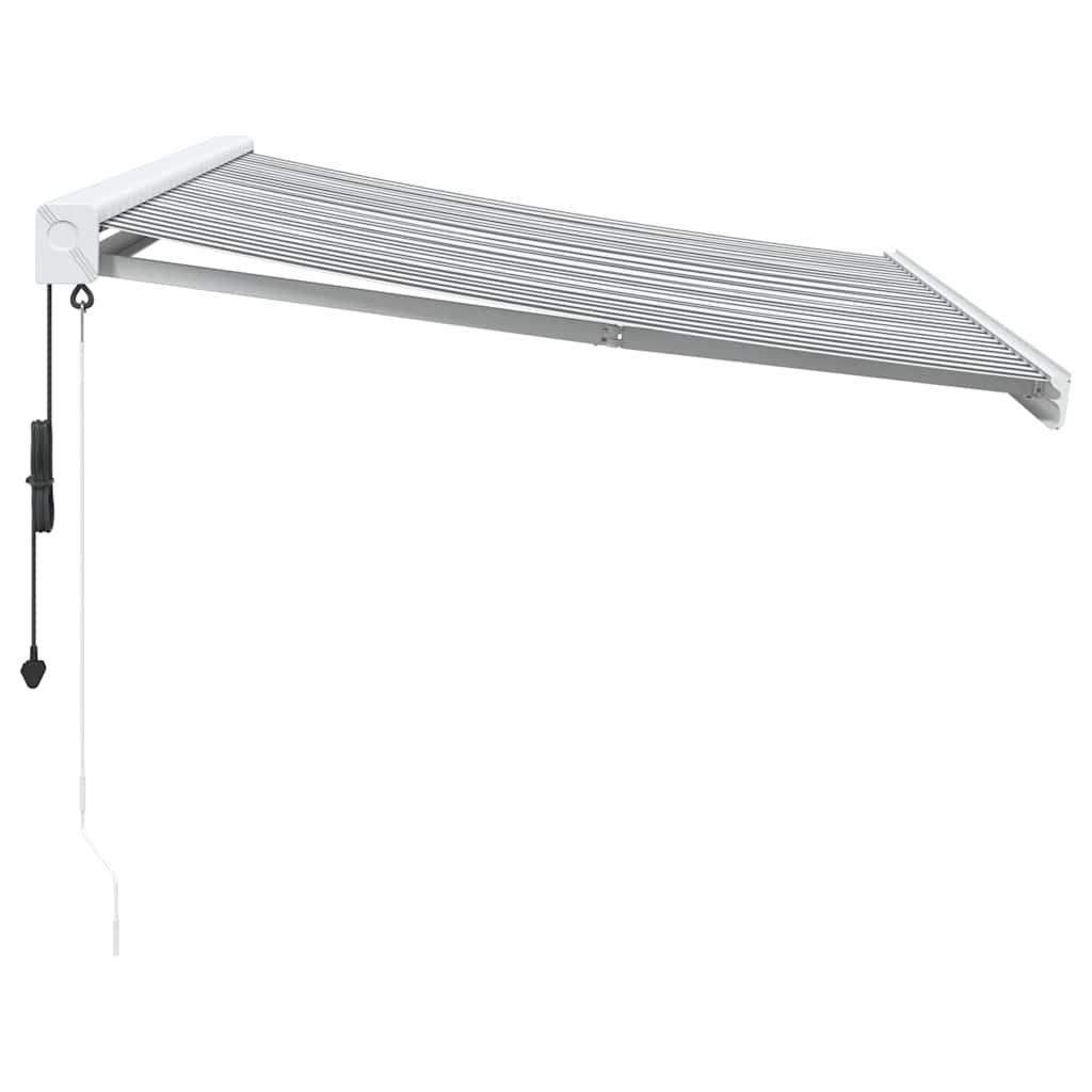 Uttrekkbar markise antrasitt og hvit 3,5x2,5 m stoff aluminium