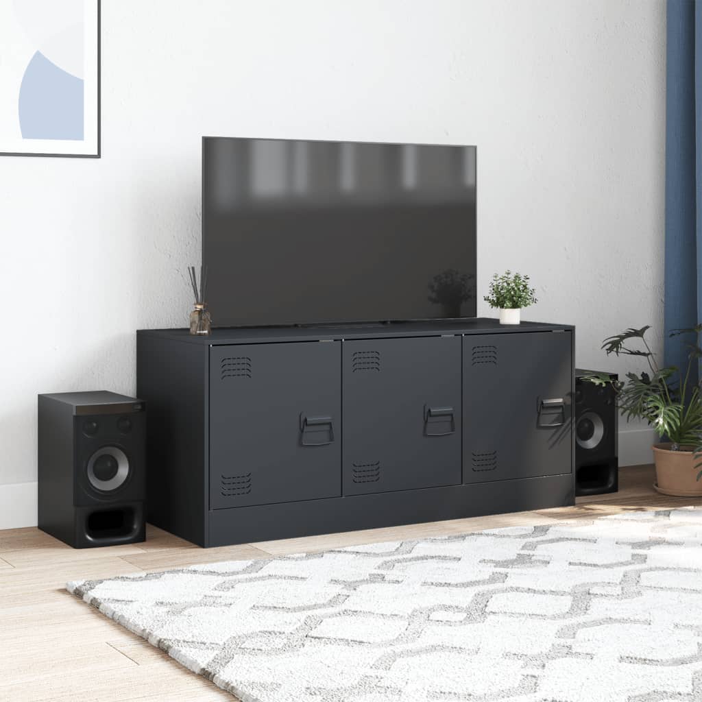 TV-benk antrasitt 99x39x44 cm stål