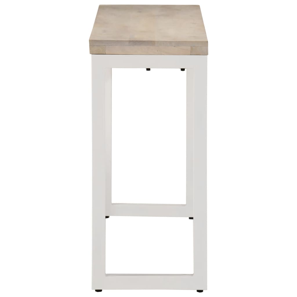 Konsollbord brun 110x35x76 cm heltre mango og jern