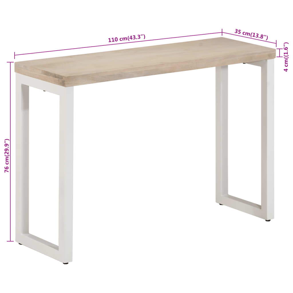 Konsollbord brun 110x35x76 cm heltre mango og jern