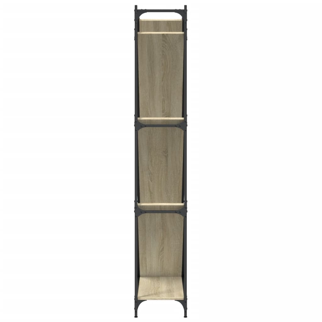 Bokhylle sonoma eik 79x30x180 cm konstruert tre og metall