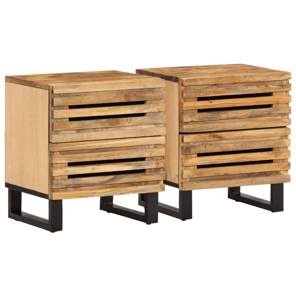 Nattbord 2 stk 40x34x46 cm grovt heltre mangotre