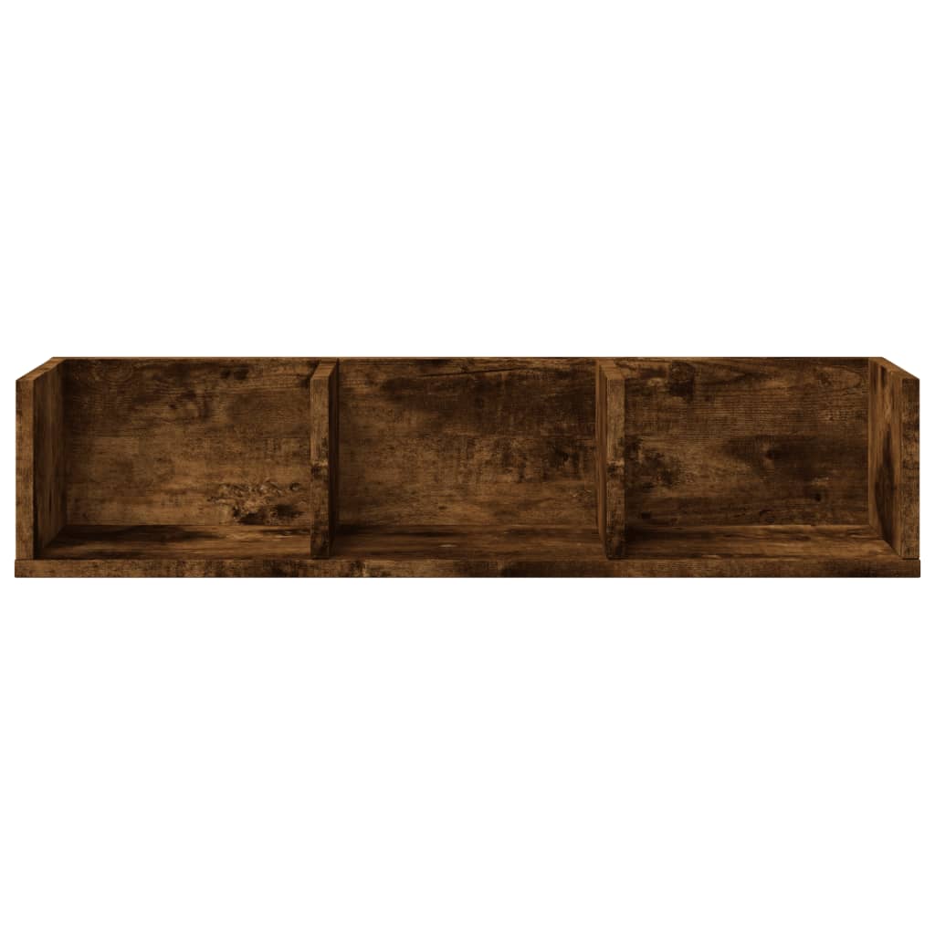 Veggskap røkt eik 75x18x16,5 cm konstruert tre