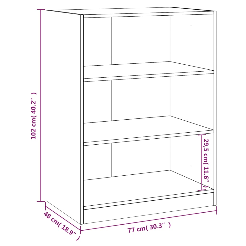 Garderobe brun eik 77x48x102 cm konstruert tre
