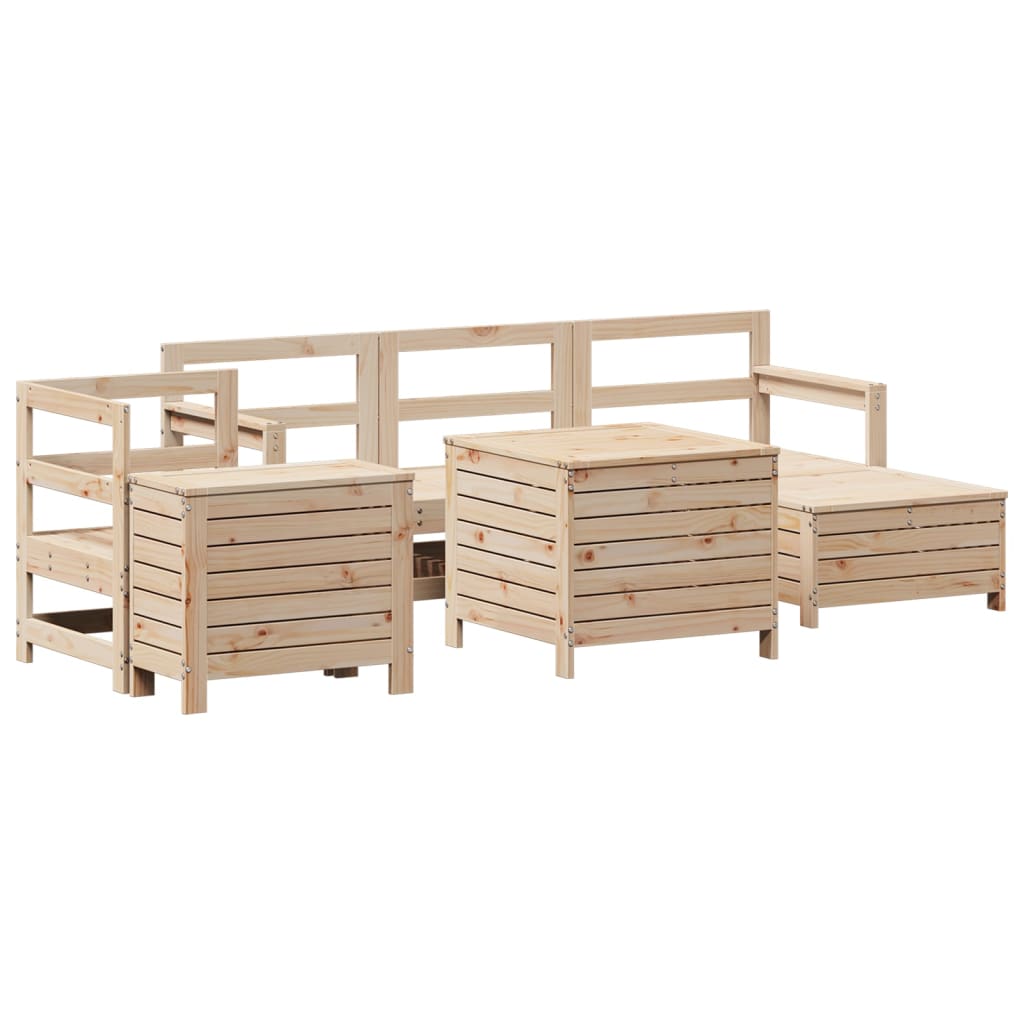 Hagesofasett 7 deler heltre furu