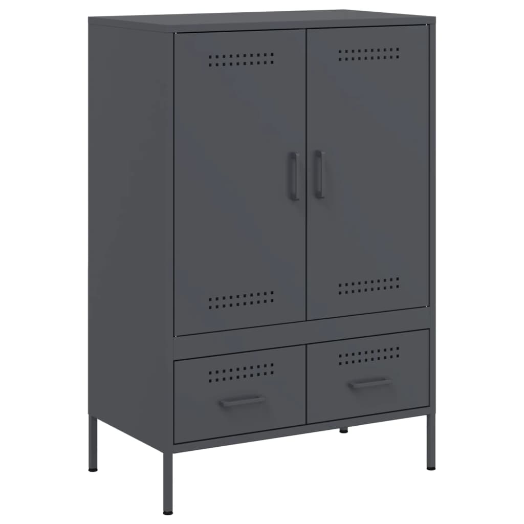 Highboard antrasitt 68x39x101,5 cm stål