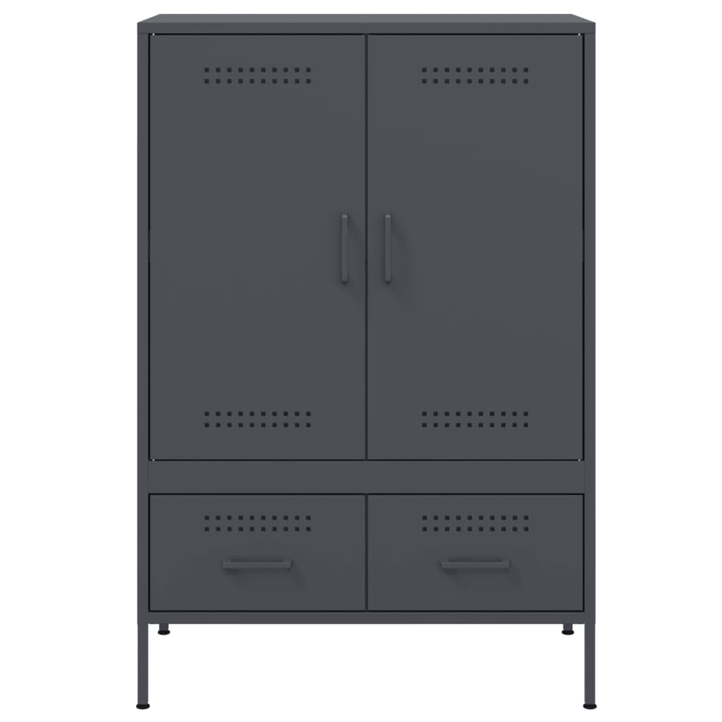Highboard antrasitt 68x39x101,5 cm stål