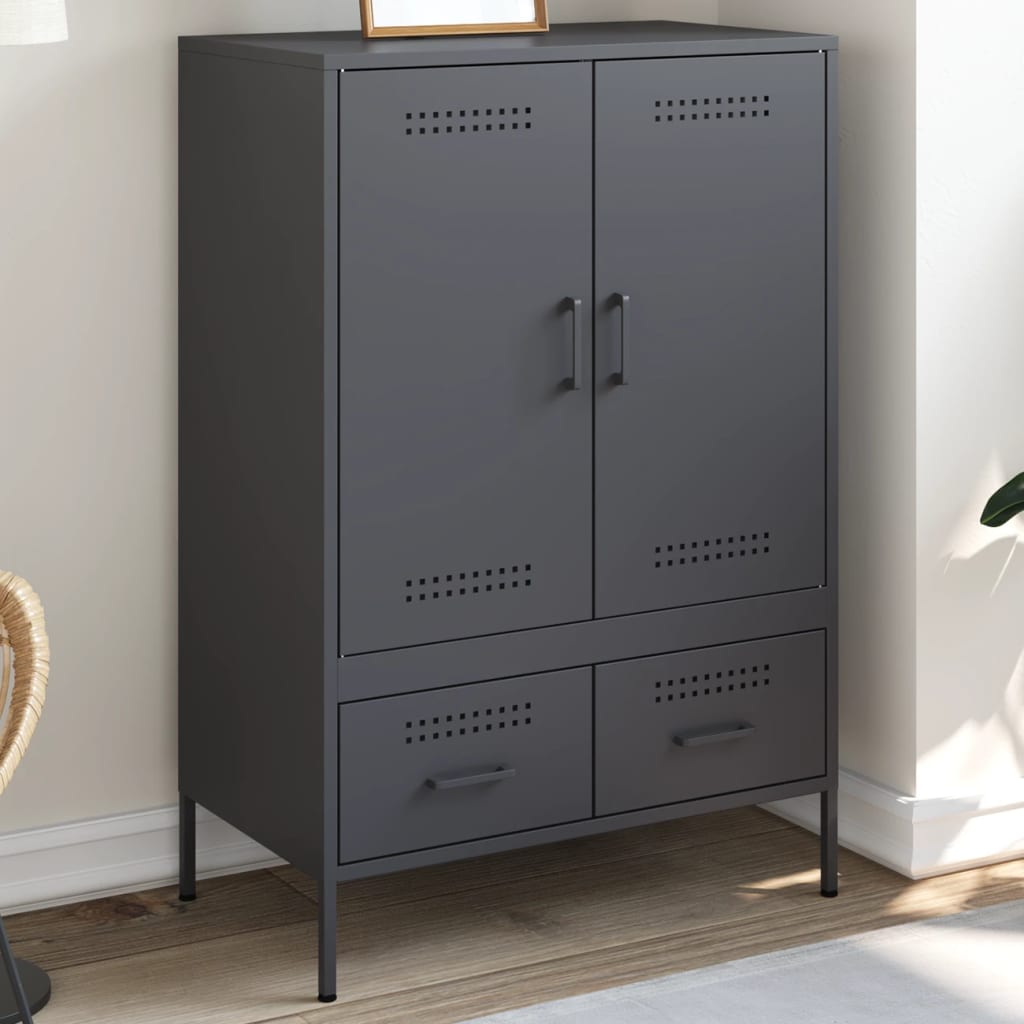Highboard antrasitt 68x39x101,5 cm stål