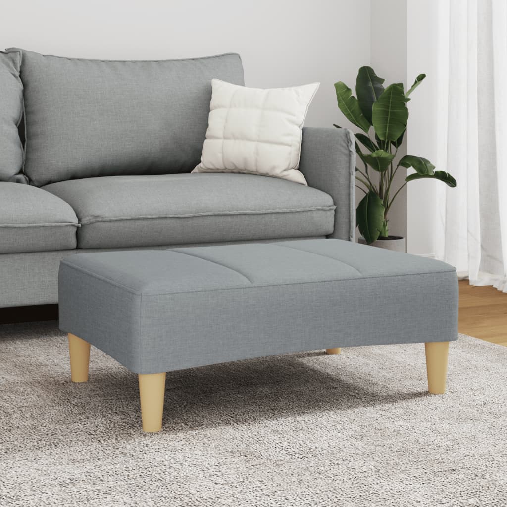 Fotskammel lysegrå 77x55x31 cm stoff