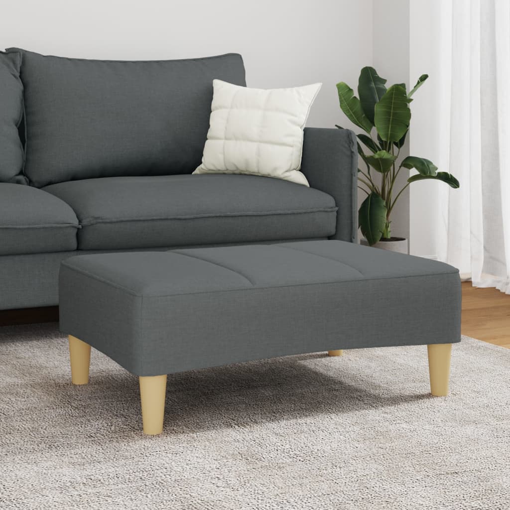 Fotskammel mørkegrå 77x55x31 cm stoff