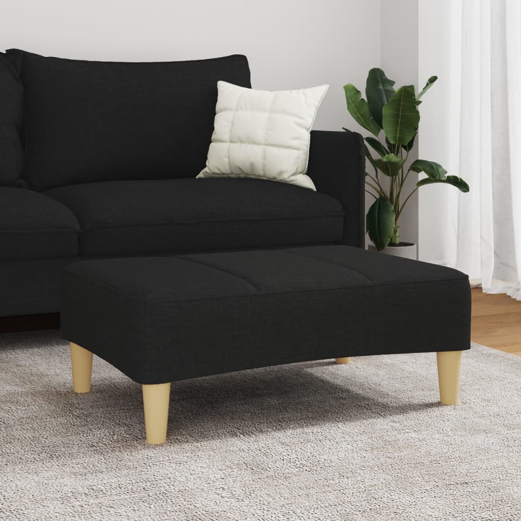 Fotskammel svart 77x55x31 cm stoff