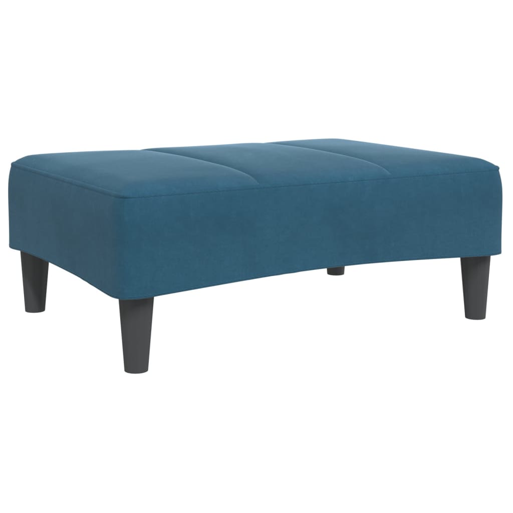 Fotskammel blå 77x55x31 cm fløyel