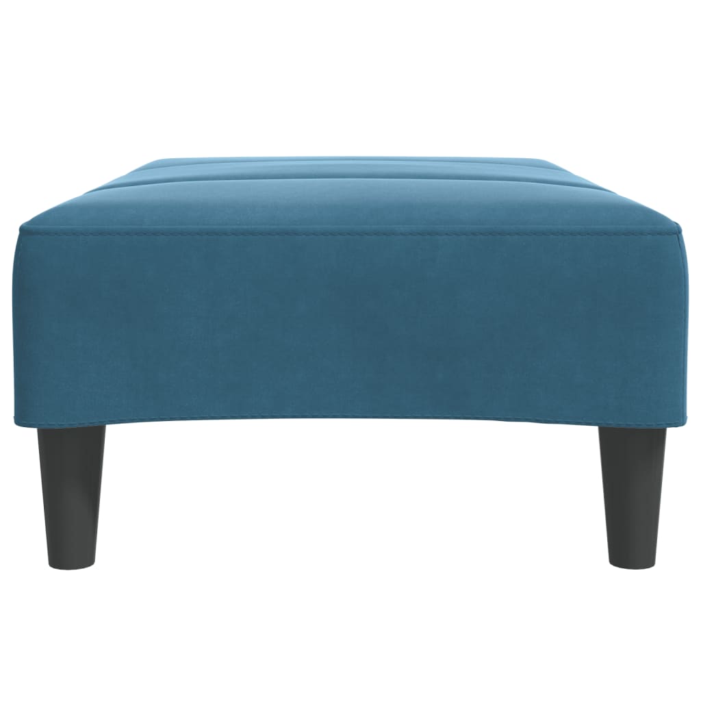 Fotskammel blå 77x55x31 cm fløyel