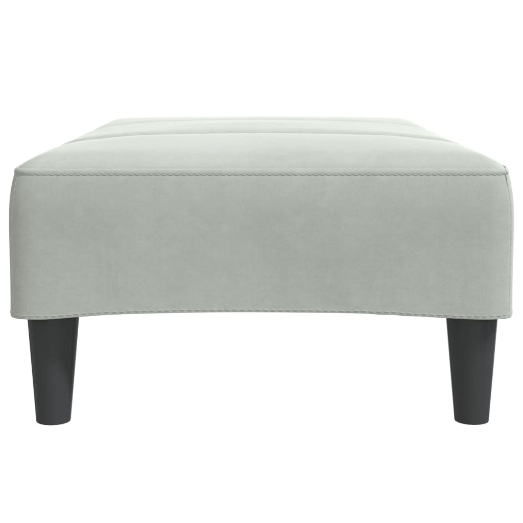 Fotskammel lysegrå 77x55x31 cm fløyel