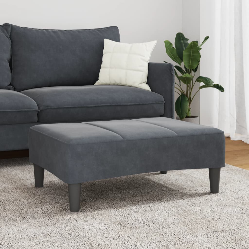 Fotskammel svart 77x55x31 cm fløyel