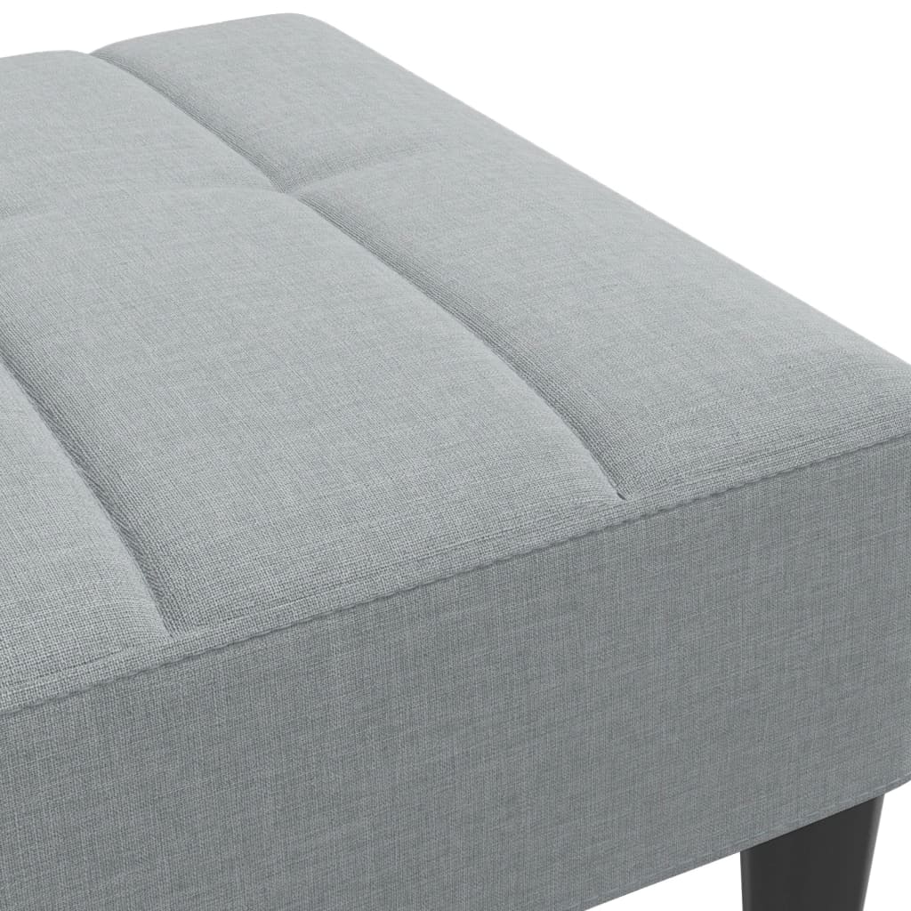 Fotskammel lysegrå 77x55x31 cm stoff