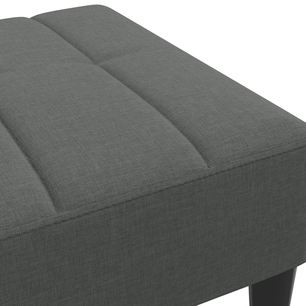 Fotskammel mørkegrå 77x55x31 cm stoff
