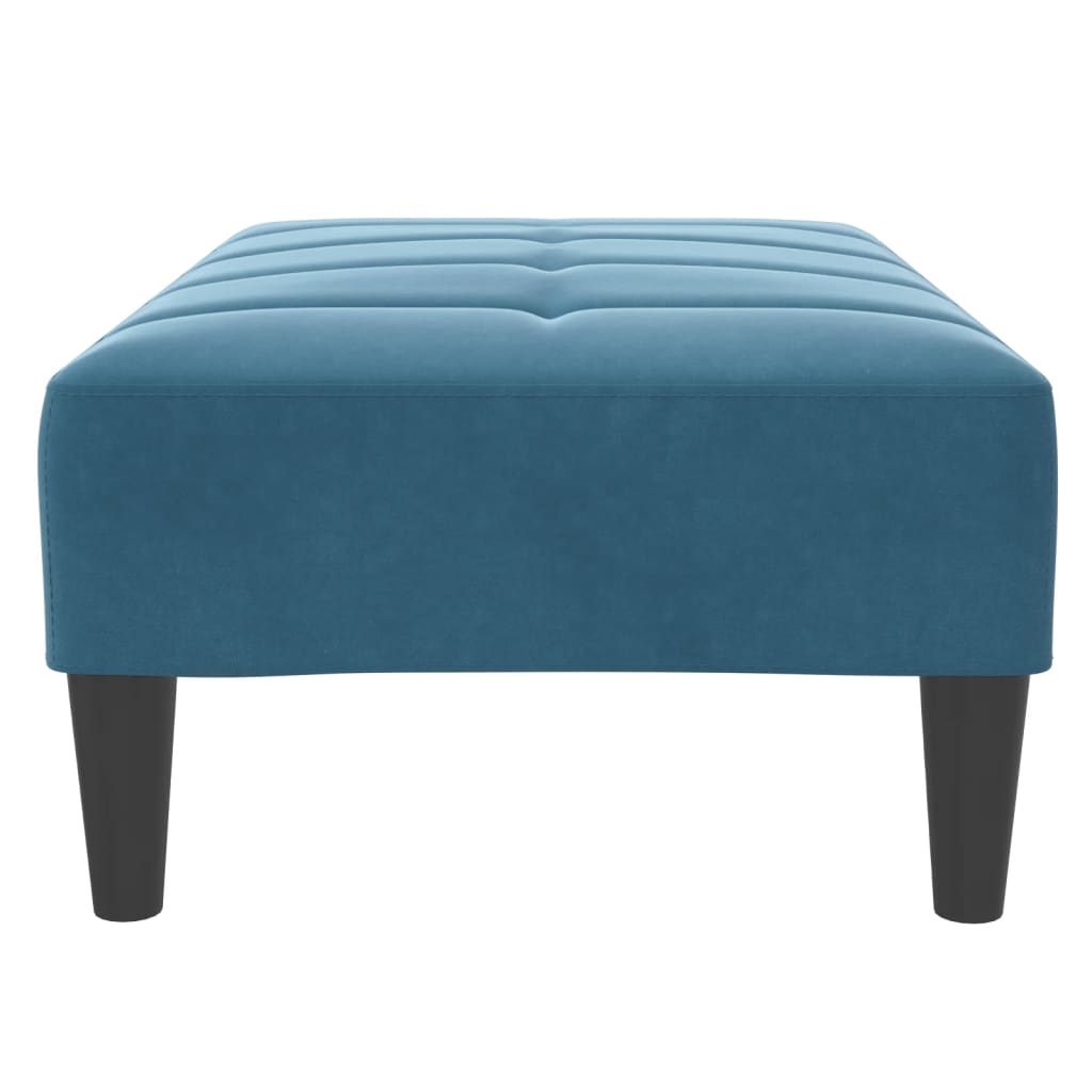 Fotskammel blå 77x55x31 cm fløyel