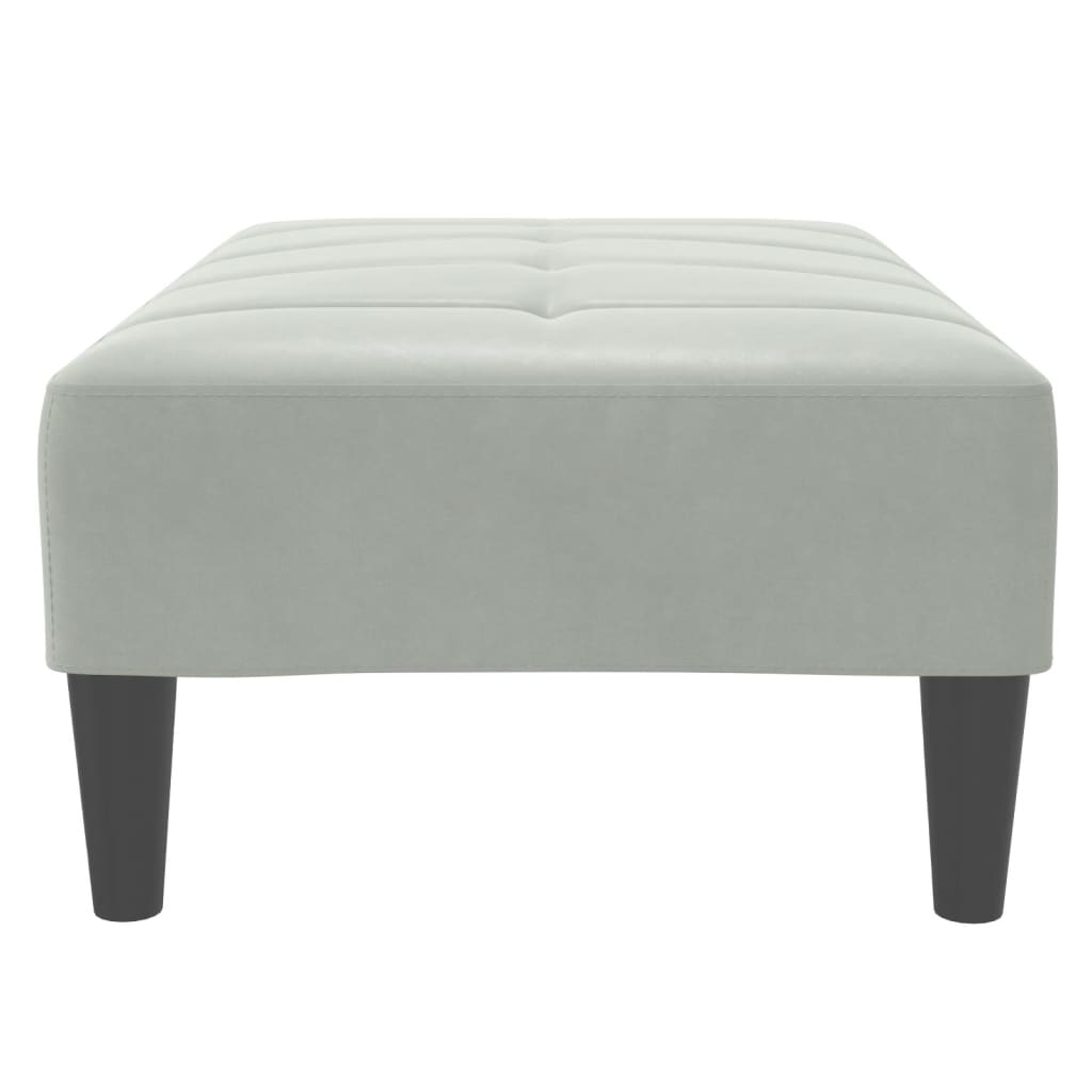 Fotskammel lysegrå 77x55x31 cm fløyel
