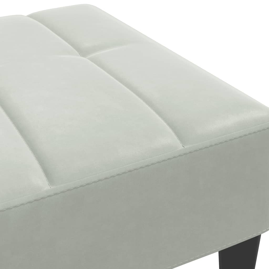 Fotskammel lysegrå 77x55x31 cm fløyel