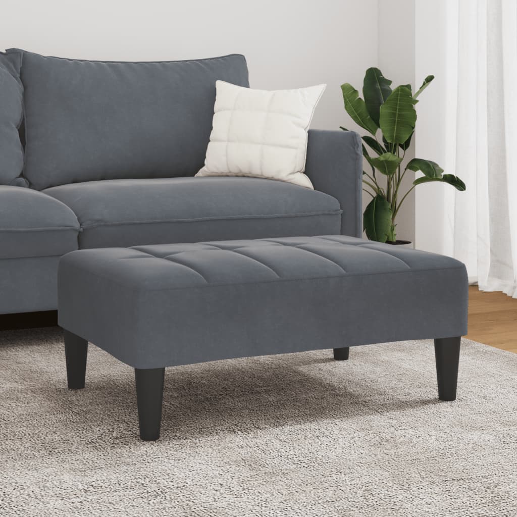 Fotskammel mørkegrå 77x55x31 cm fløyel