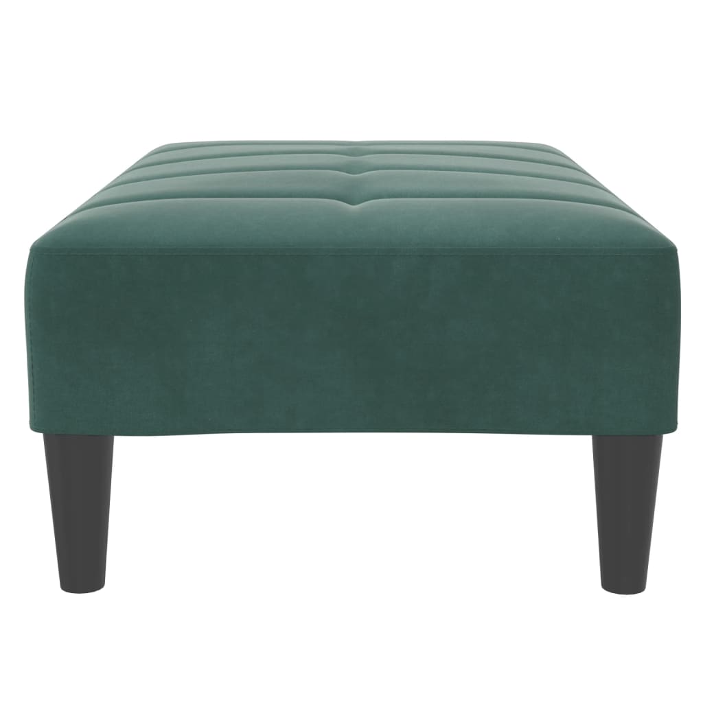 Fotskammel mørkegrønn 77x55x31 cm fløyel