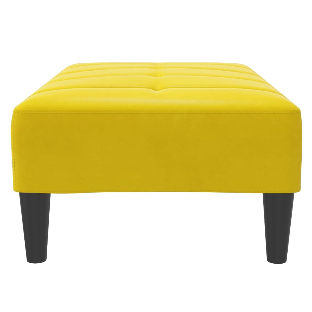 Fotskammel gul 77x55x31 cm fløyel