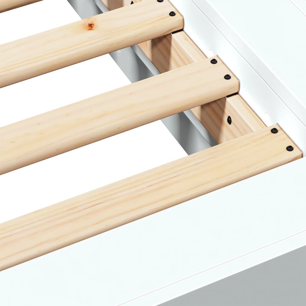 Sengeramme hvit 120x190 cm konstruert tre