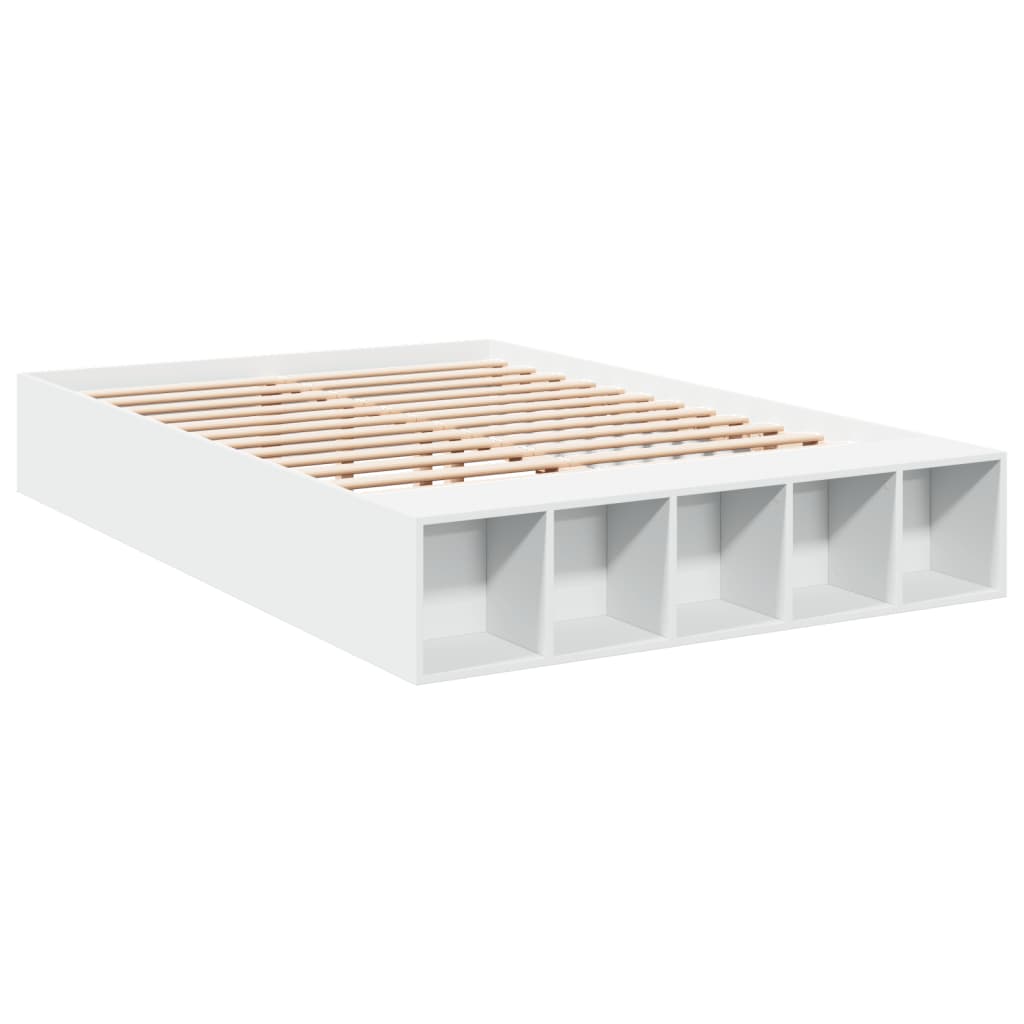 Sengeramme hvit 135x190 cm konstruert tre