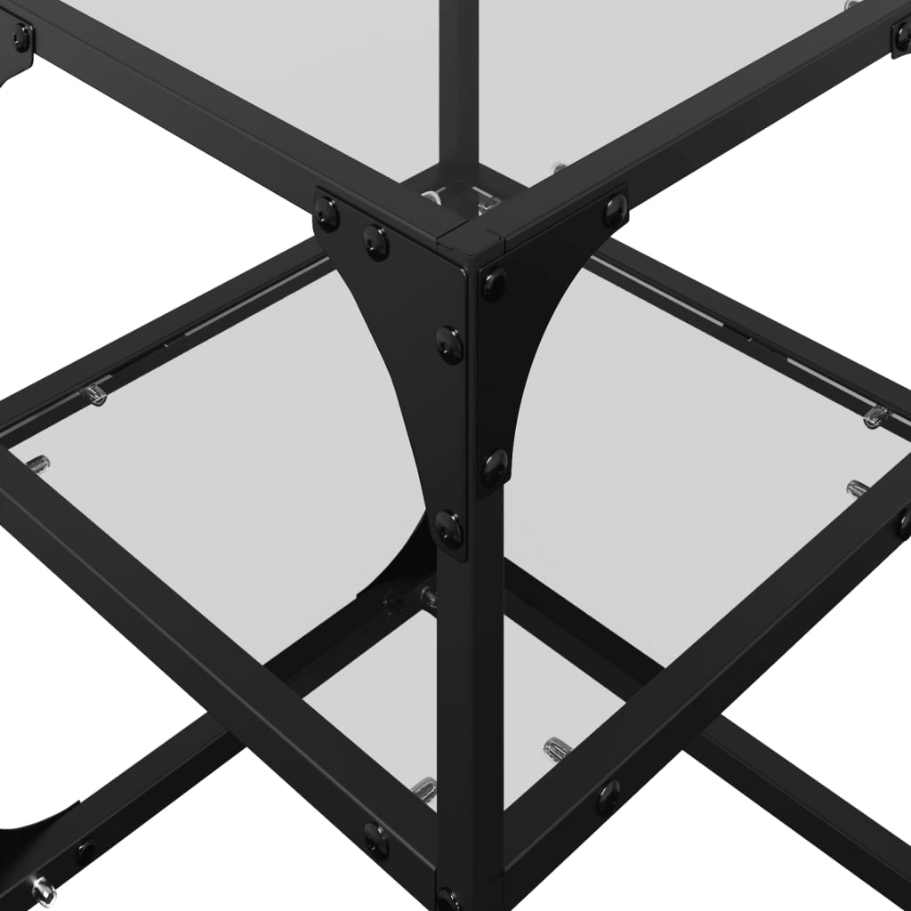 Stablebord med gjennomsiktig glassplate 30x30x45 cm stål